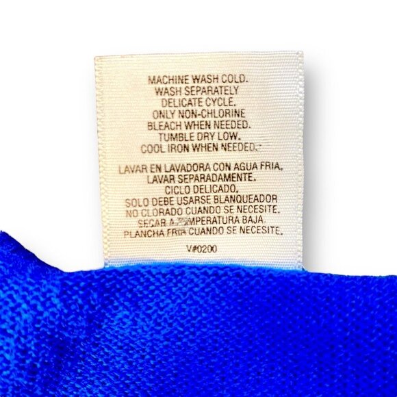 VTG Premier Intl Cardigan Womans 2X Blue Open Short Sleeve Floral Trim Sweater - Picture 9 of 9